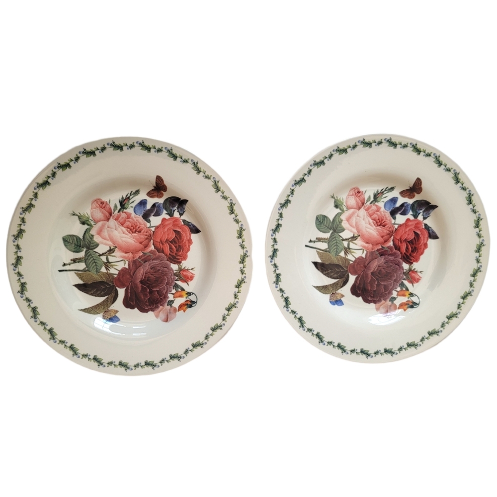 Royal Stafford Burslem England Butterfly flowers 2 salad plates
